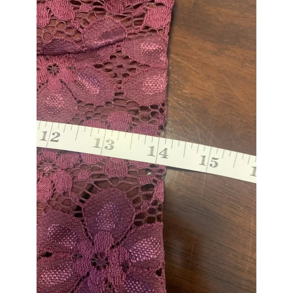No Boundaries M (7-9)‎ Girls Burgundy Lace Babydoll Top Cottagecore Y2K